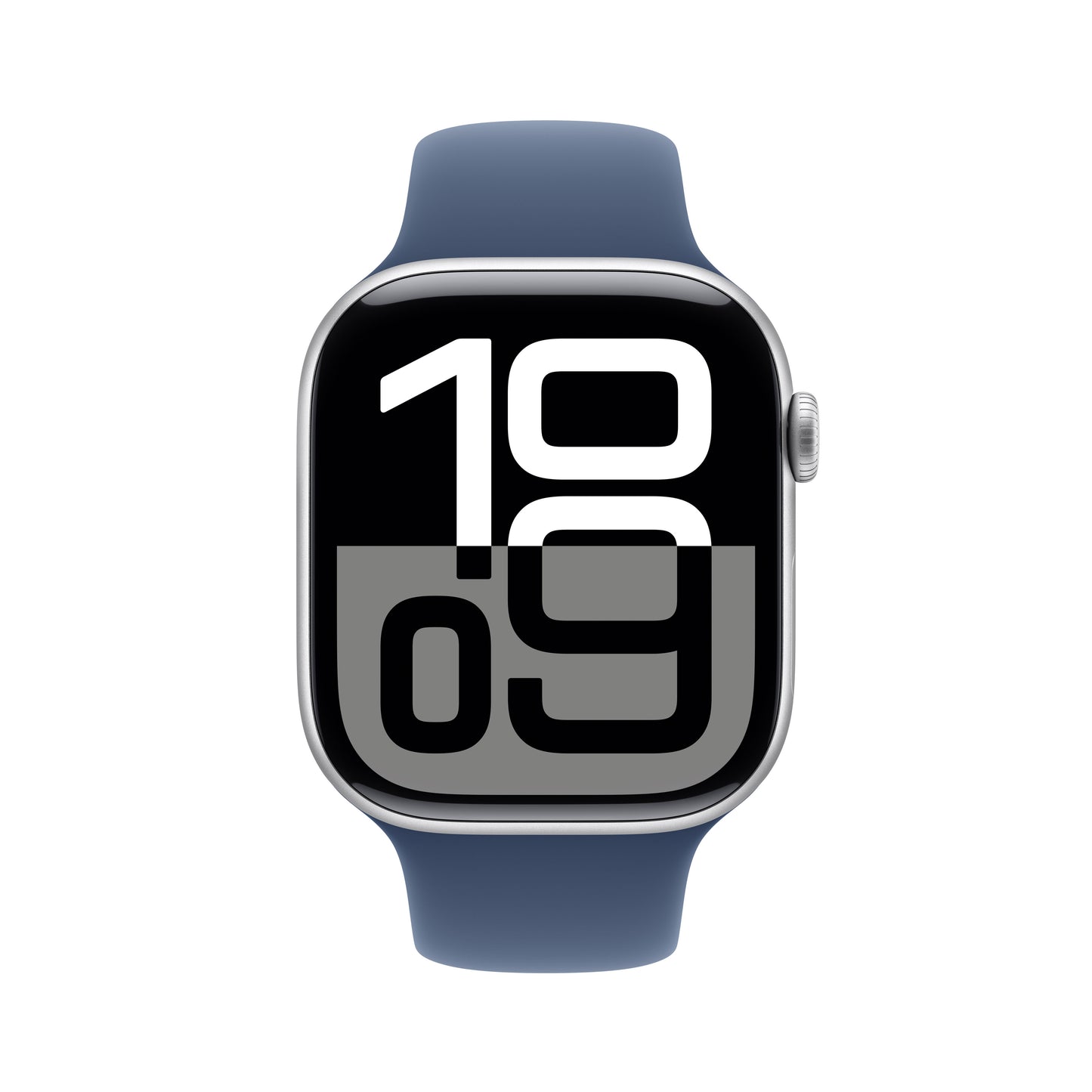 Apple Watch Series 10 GPS 46mm stříbné hliníkové pouzdro s denimovým sportovním řemínkem - M/L - iSTYLE CZ