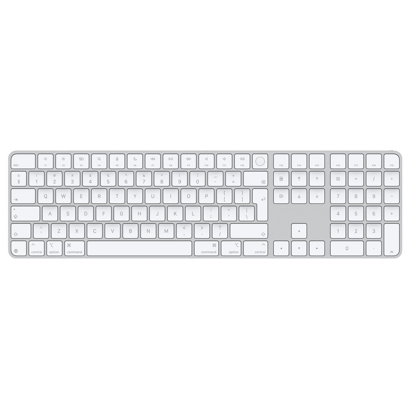 Apple Magic Keyboard s Touch ID a číselnou klávesnicí pro Macy s čipem Apple – anglický (mezinárodní) – bílé klávesy - iSTYLE CZ