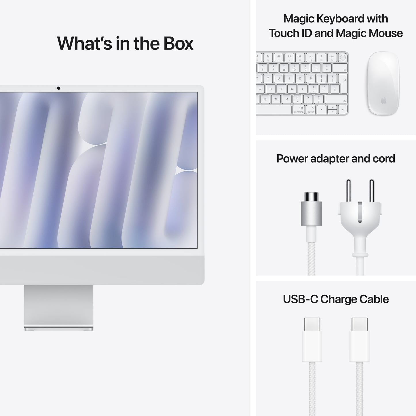 iMac 24“ 4.5K displej, Apple M4 10jádrové CPU, 10jádrové GPU, 16GB, 256GB SSD, CZ - stříbrný - iSTYLE CZ