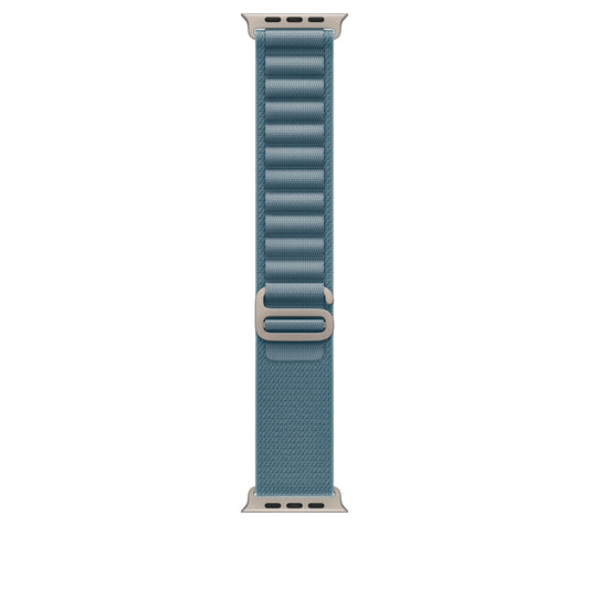 Řemínek pro Apple Watch 44/45/46/49 mm Apple světle modrý Alpský tah - velký - provedení z přírodního titanu - iSTYLE CZ