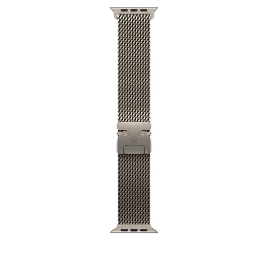 Řemínek pro Apple Watch 44/45/46/49 mm Apple milánský tah z přírodního titanu - střední - iSTYLE CZ