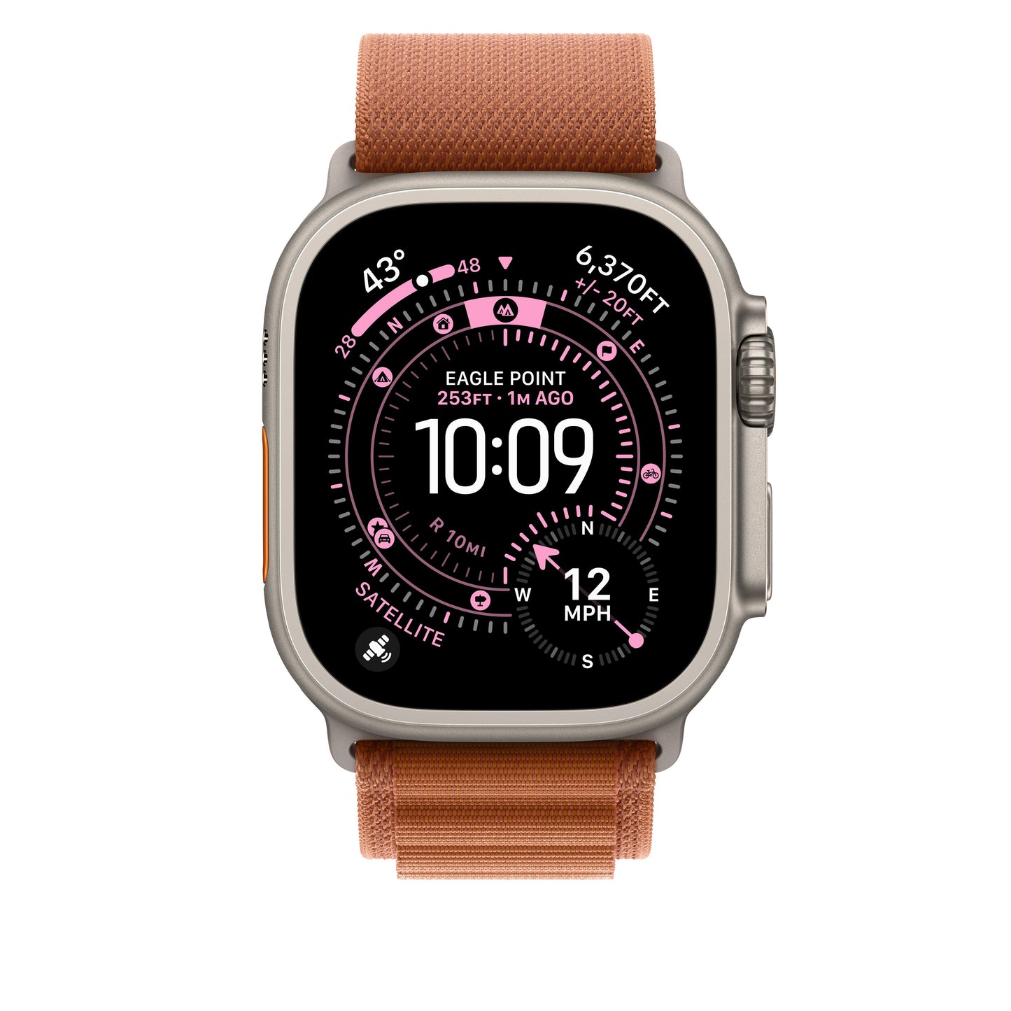 Řemínek pro Apple Watch 44/45/46/49 mm Apple terakotový Alpský tah - malý - provedení z přírodního titanu - iSTYLE CZ