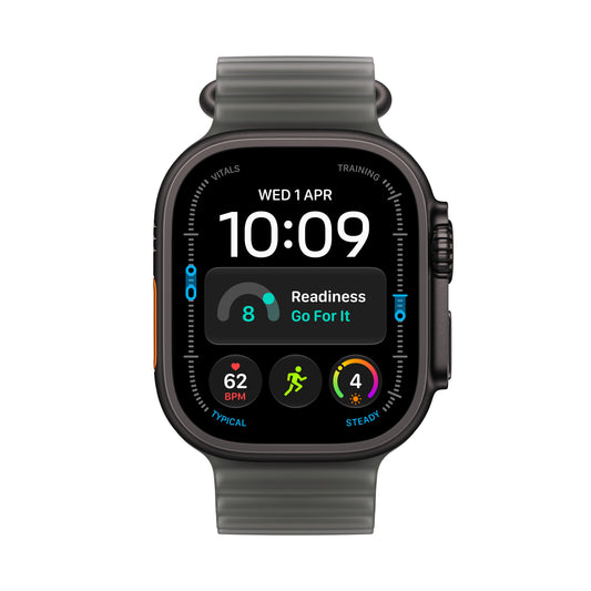 Apple Watch Ultra 4 • GPS + Cellular • 49mm pouzdro z černého titanu • Průsvitně černý Oceánský řemínek - iSTYLE.cz