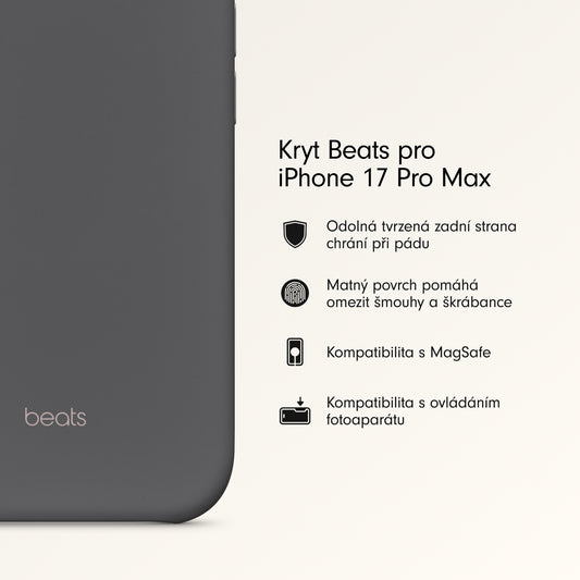 Kryt pro iPhone 17 Pro Max Beats s MagSafe a ovladačem fotoaparátu - granitově šedý - iSTYLE CZ