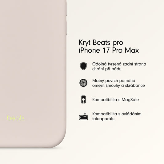 Kryt pro iPhone 17 Pro Max Beats s MagSafe a ovladačem fotoaparátu - vápencově šedý - iSTYLE CZ