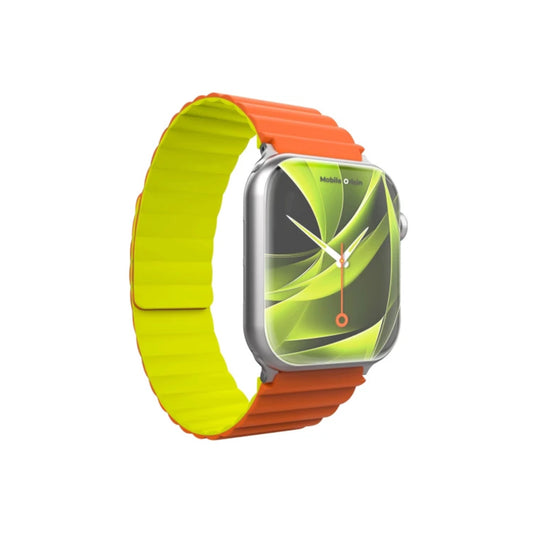 Řemínek pro Apple Watch 42/44/45/49 mm Mobile Magnetic Strap II - oranžový/zelený - iSTYLE CZ