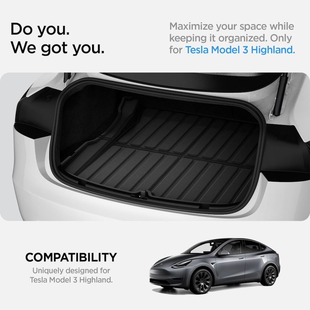 Velká podložka do kufru zadní Spigen Tesla Car Mat Rear Trunk - černá - iSTYLE CZ