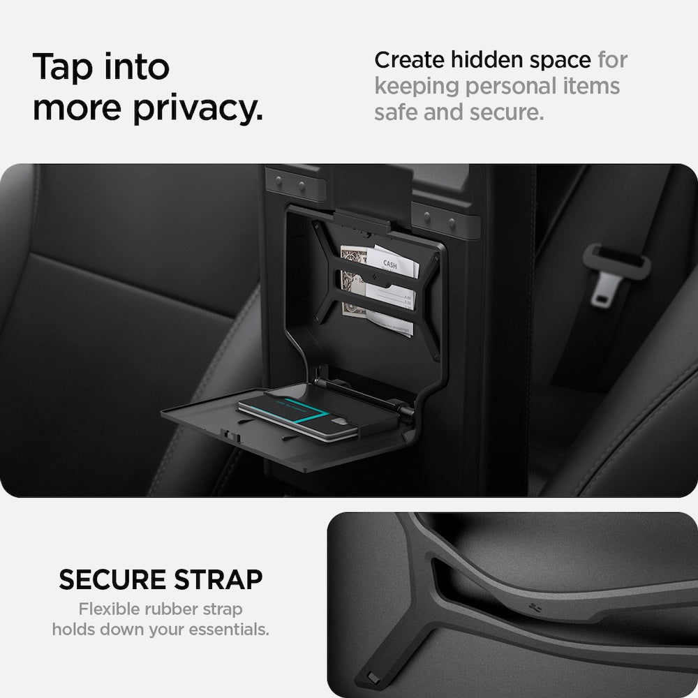 Velký skrytý úložný box Spigen Tesla Center Console Organizer Hidden Storage Box - černý - iSTYLE CZ