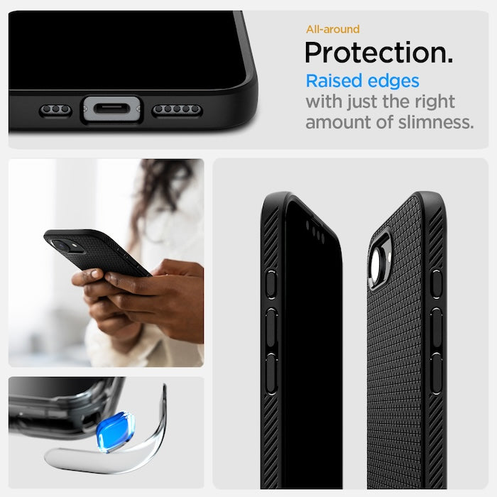 Kryt pro iPhone 16e Spigen Liquid Air - matně černý - iSTYLE CZ