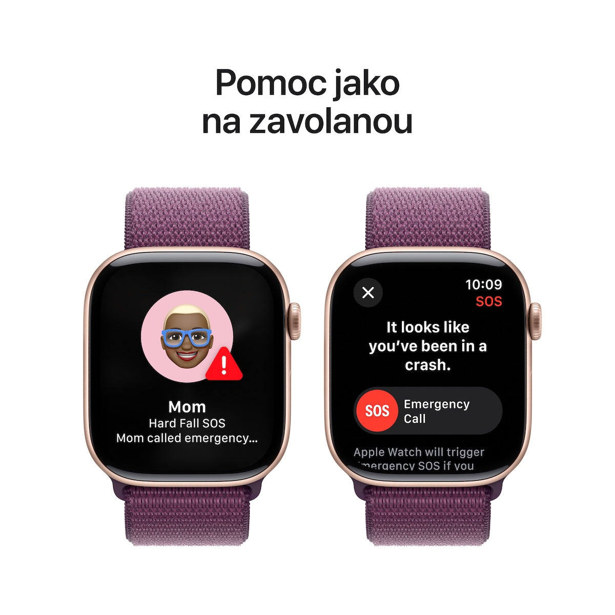 Apple Watch Series 10 GPS 42mm růžově zlaté hliníkové pouzdro se švestkovým sportovním provlékacím řemínkem (otevřený) - iSTYLE CZ