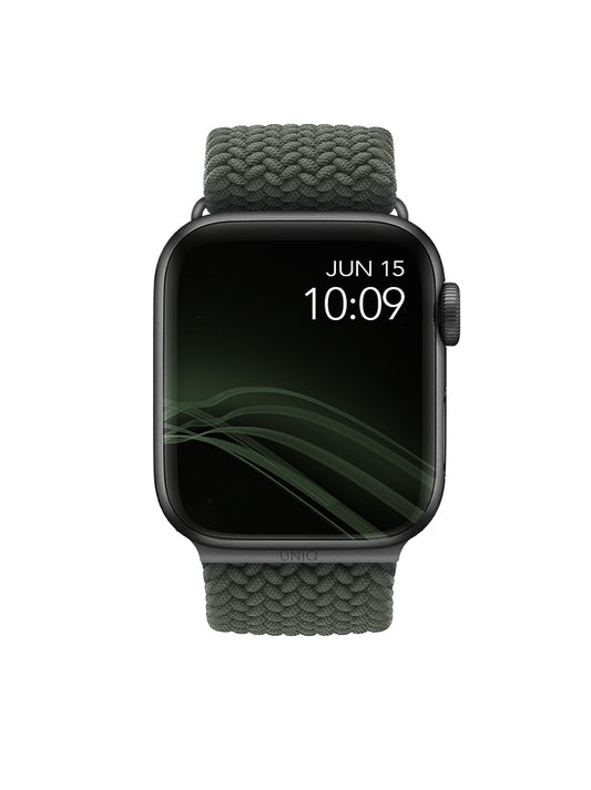 Pletený řemínek pro Apple Watch 38/40/41 mm UNIQ Aspen Braided - zelený - iSTYLE CZ