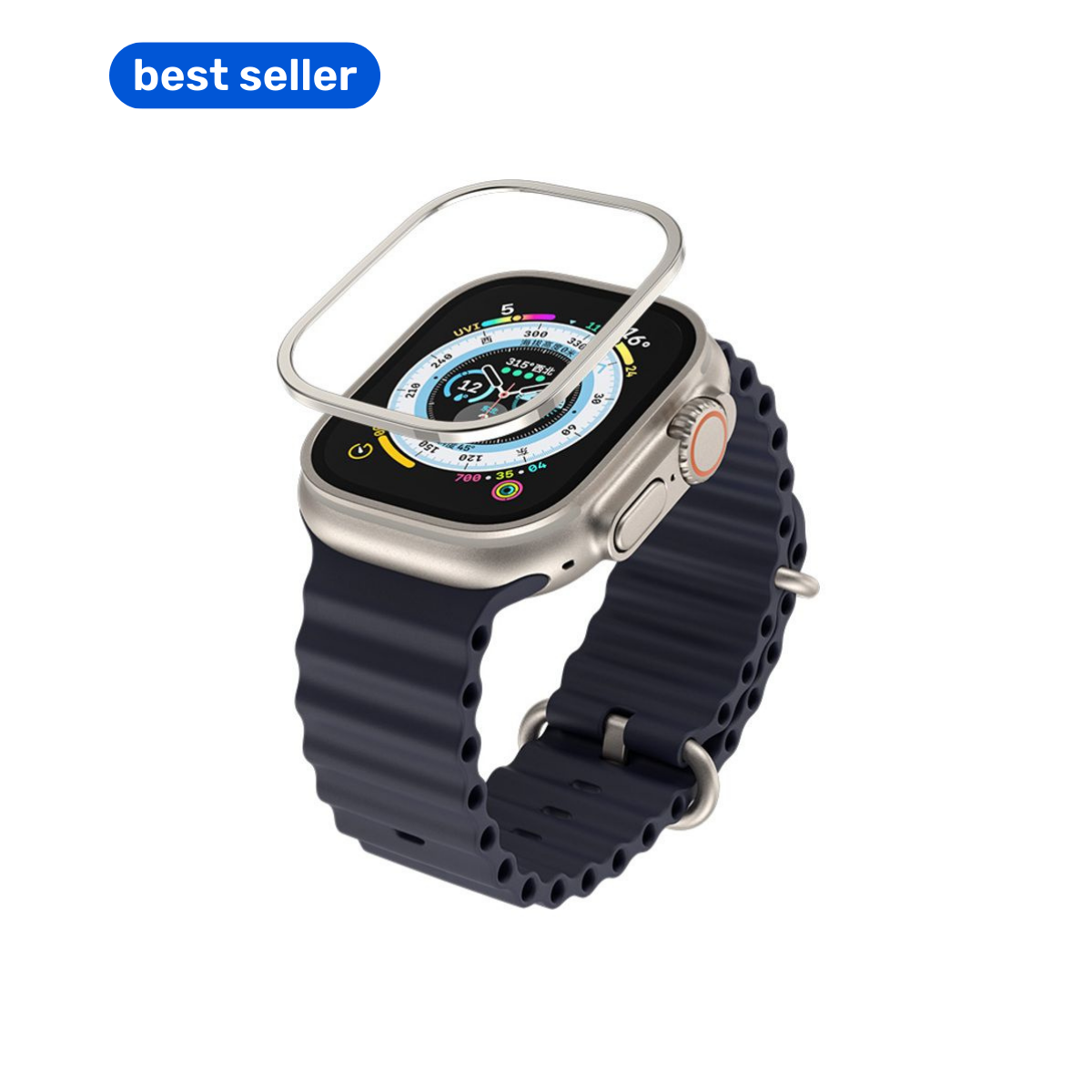 Safírové sklo s titanovým rámem pro Apple Watch Ultra Blueo - iSTYLE CZ