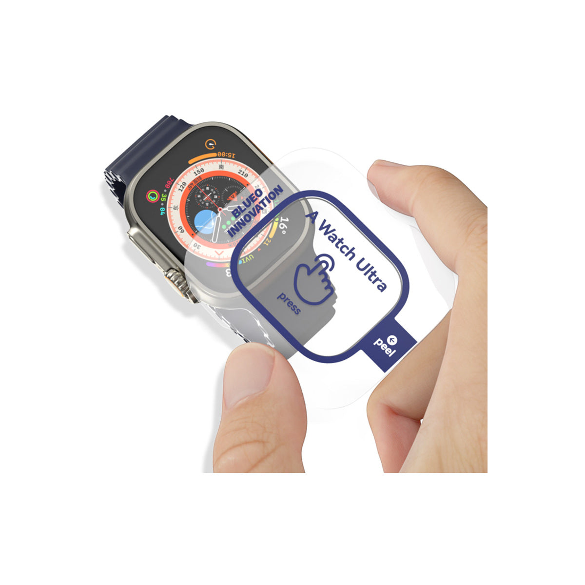 Safírové sklo s titanovým rámem pro Apple Watch Ultra Blueo - iSTYLE CZ