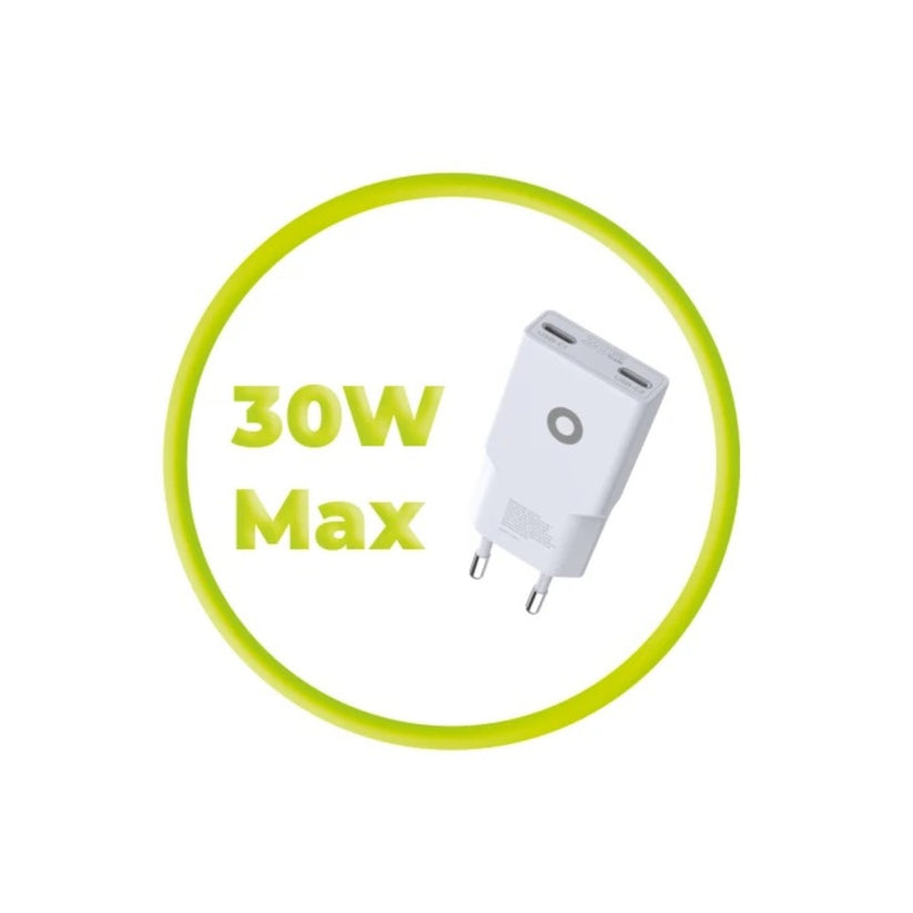 30W adaptér Mobile Origin GaN Slim Charger MO16 - bílý - iSTYLE CZ