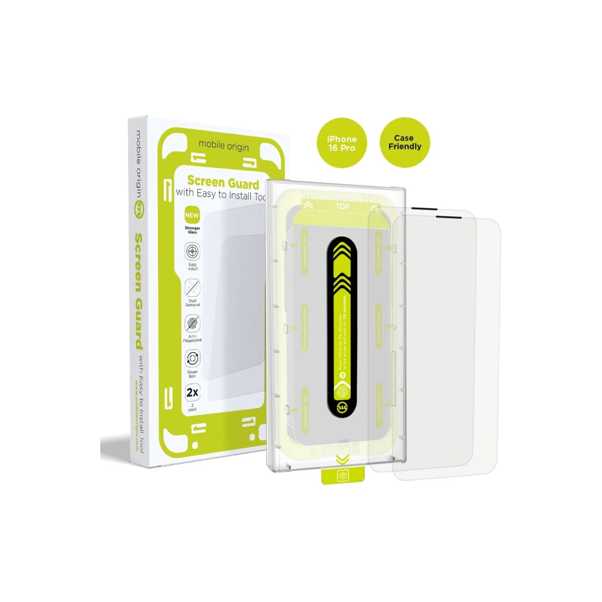 2 kusy ochranného skla pro iPhone 16 Pro Mobile Origin Screen Guard - iSTYLE CZ