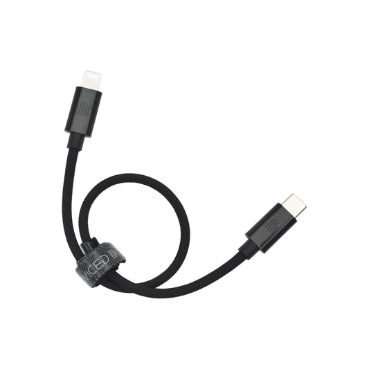 Pletený kabel USB-C / Lightning Dviced 0,25 m – černý - iSTYLE CZ