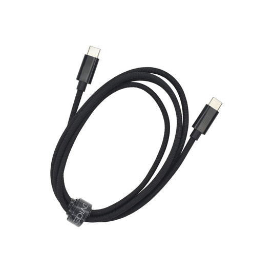 Pletený kabel USB-C / USB-C Dviced 1,25 m – černý - iSTYLE CZ