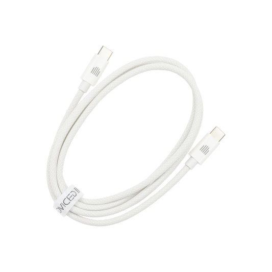 Pletený kabel USB-C / USB-C Dviced 1,25 m – bílý - iSTYLE CZ