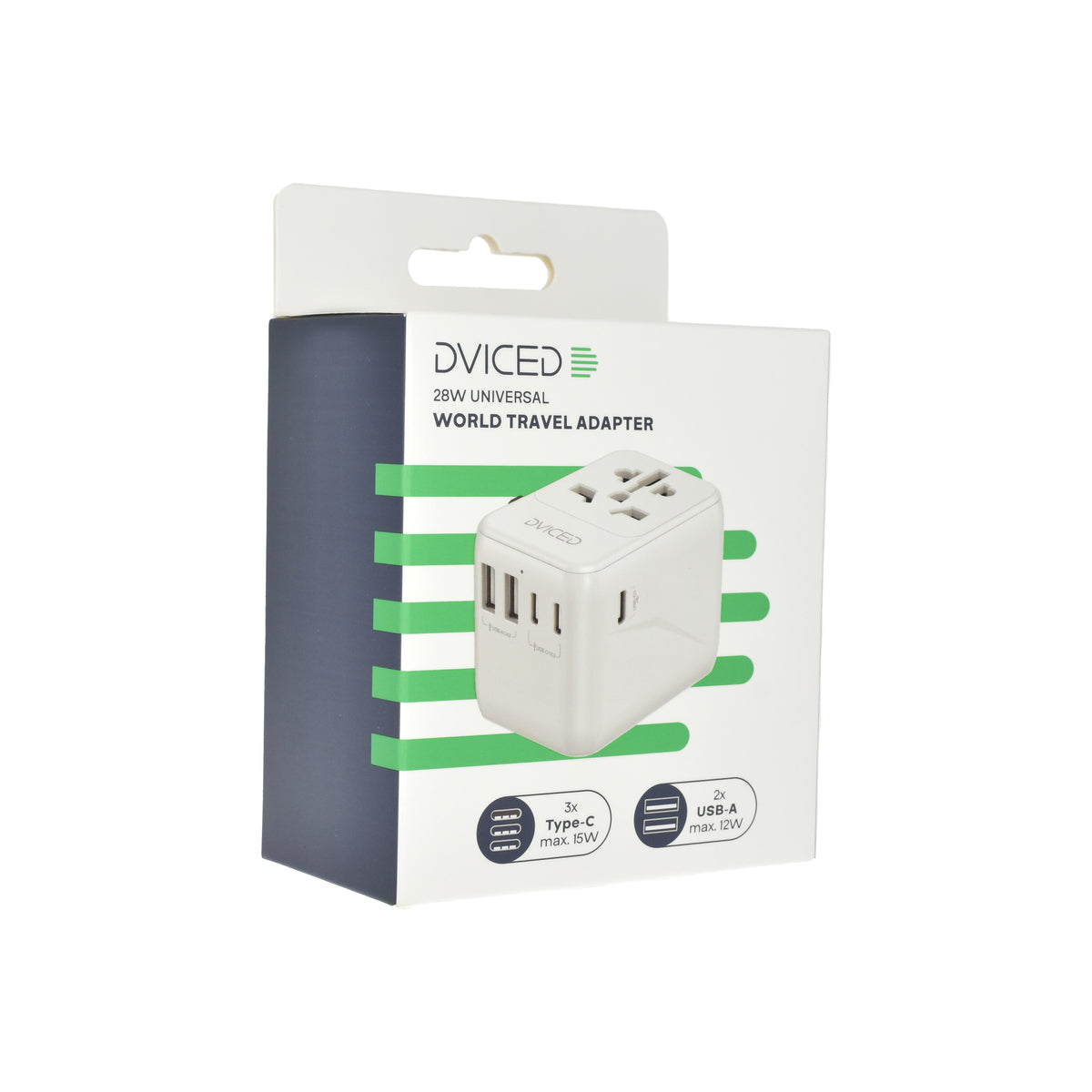 Cestovní adaptér 28W Dviced Universal – bílý - iSTYLE CZ