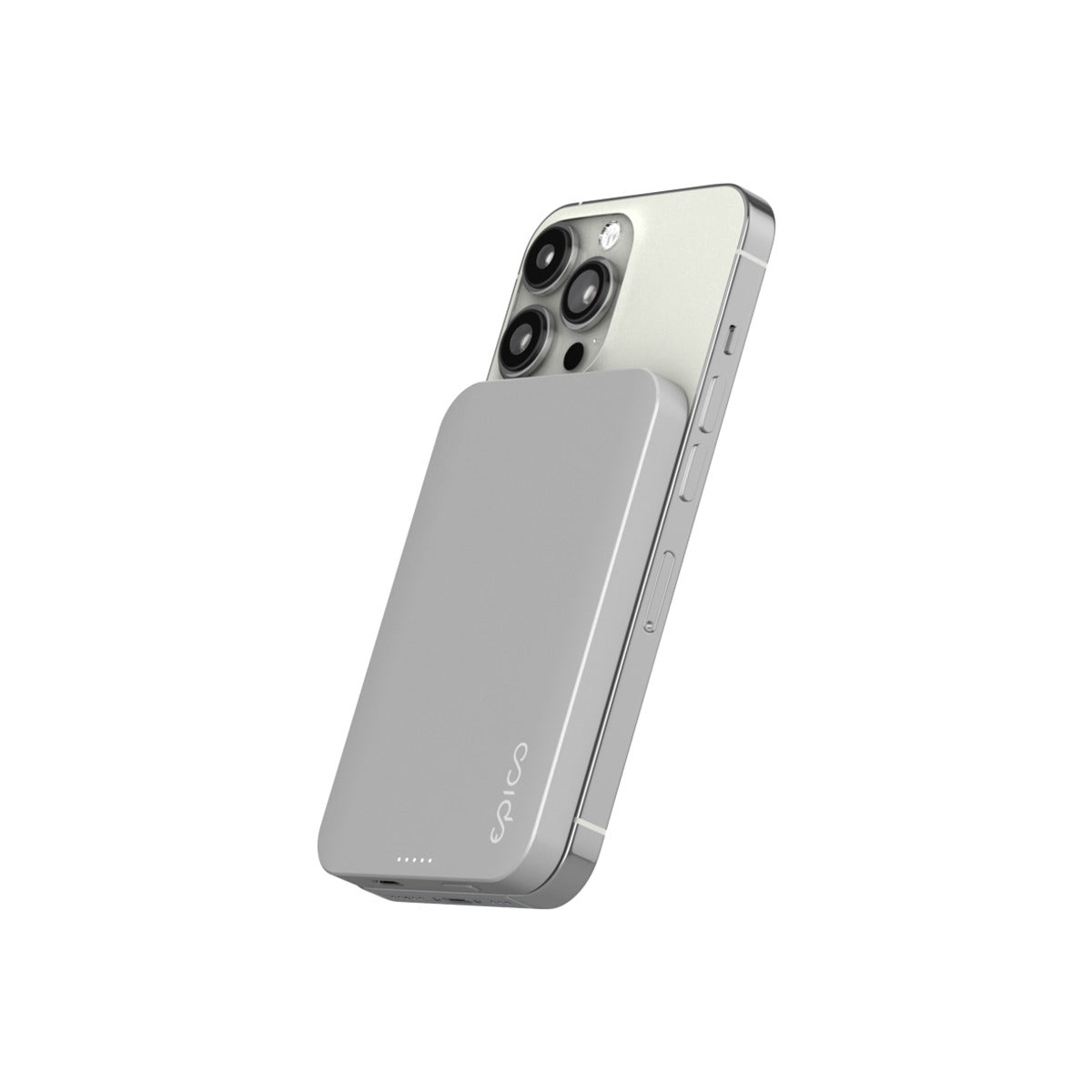 Hliníková powerbanka Epico s podporou MagSafe 5000mAh - stříbrná - iSTYLE CZ