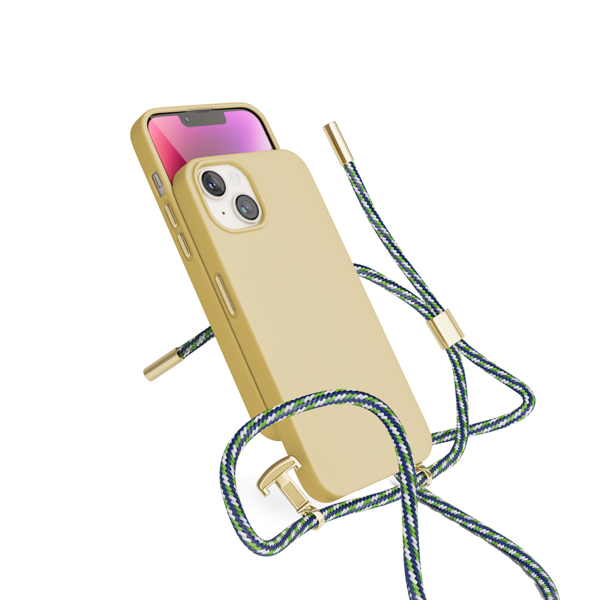 Silikonový kryt se šňůrkou pro iPhone 13/14 Epico - pískový - iSTYLE CZ