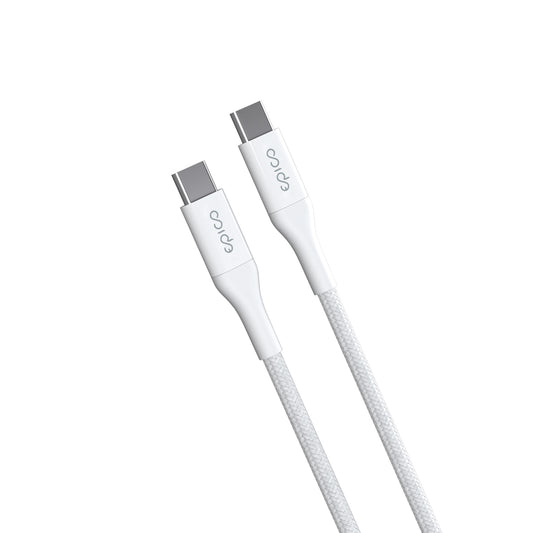 Opletený kabel Epico PD USB-C na USB-C 1,2 m - bílý - iSTYLE CZ