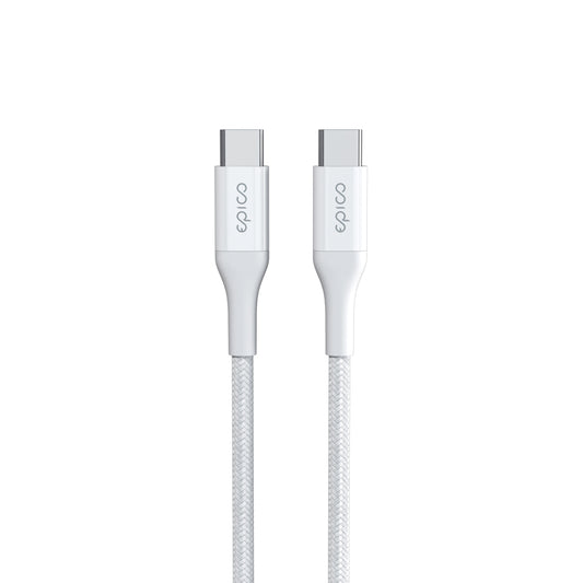 Opletený kabel Epico PD USB-C na USB-C 1,2 m - bílý - iSTYLE CZ