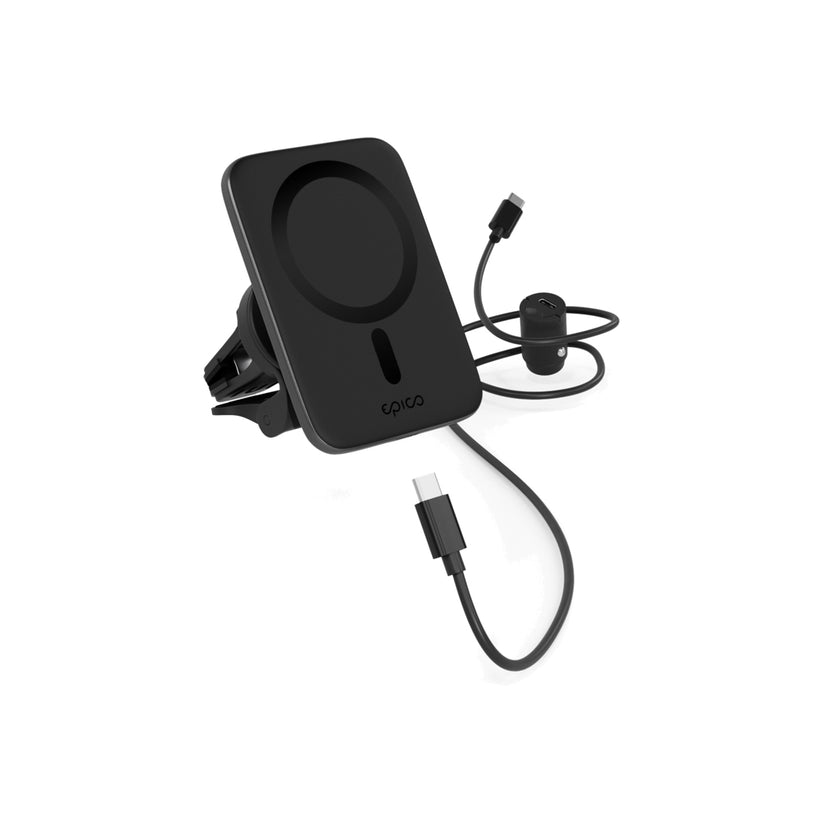 Ultra tenká bezdrátová autonabíječka Epico Qi2 Mag+ - černá - iSTYLE CZ