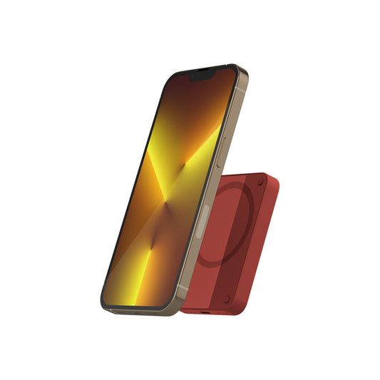 Bezdrátová powerbanka Epico s podporou MagSafe 4200mAh - červená - iSTYLE CZ