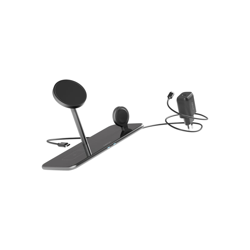 Skleněný nabíjecí stojan Epico Mag+ s MagSafe - černý - iSTYLE CZ