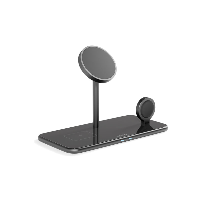Skleněný nabíjecí stojan Epico Mag+ s MagSafe - černý - iSTYLE CZ