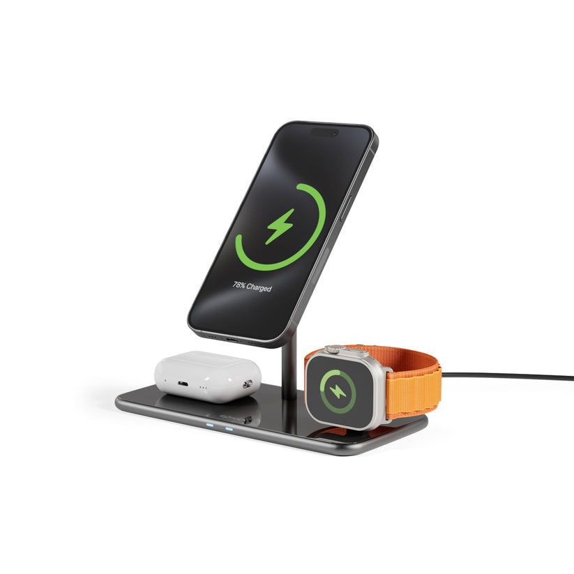 Skleněný nabíjecí stojan Epico Mag+ s MagSafe - černý - iSTYLE CZ