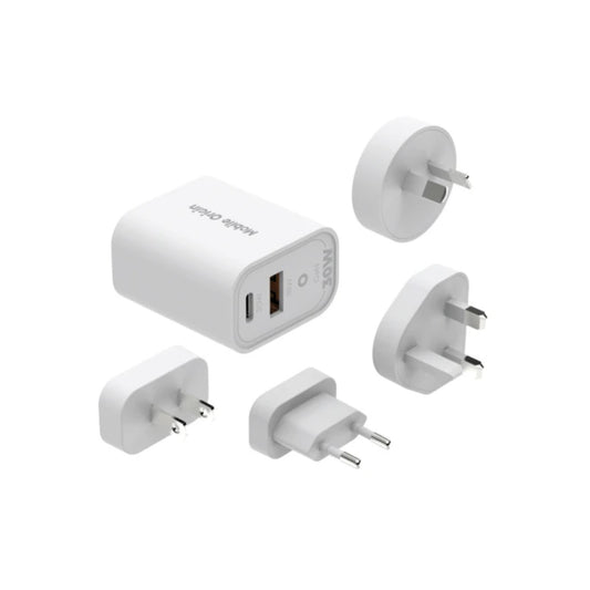 30W univerzální cestovní adaptér Mobile Origin GaN MO14 - bílý - iSTYLE CZ