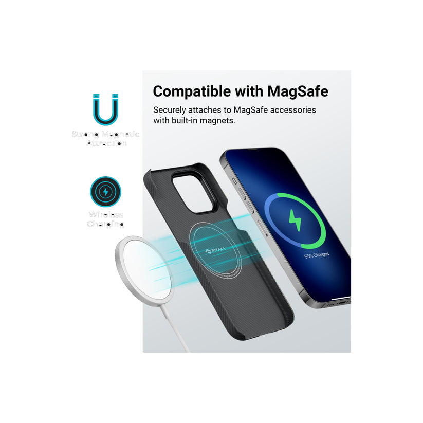 Kryt na iPhone 14 Pro Pitaka Fusion Weaving MagEZ Case 3 - vícebarevný - iSTYLE CZ