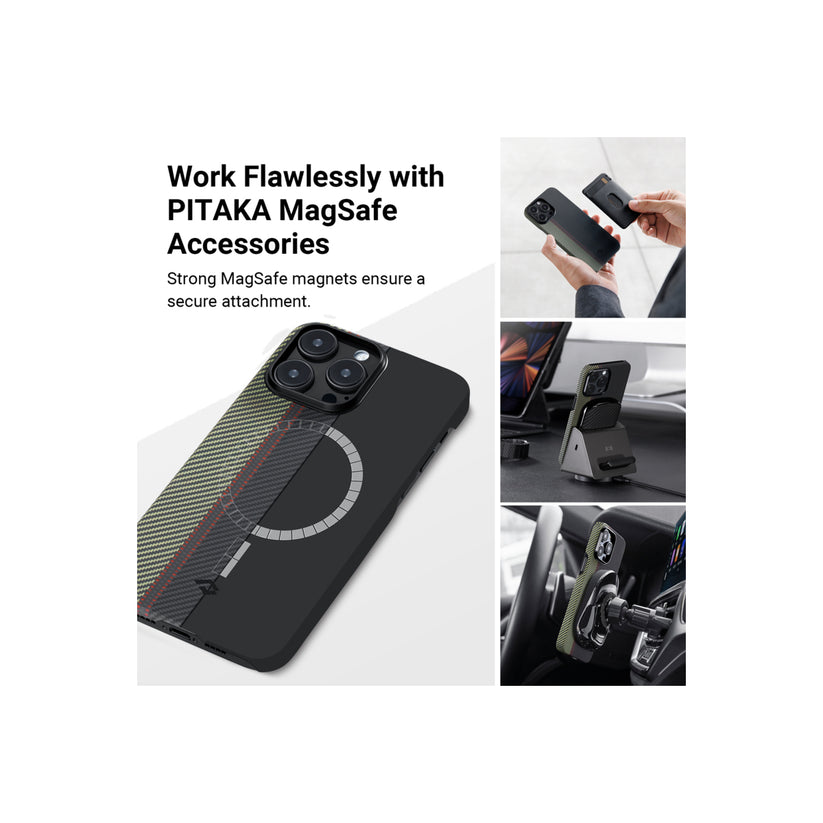 Kryt na iPhone 14 Pro Pitaka Fusion Weaving MagEZ Case 3 - vícebarevný - iSTYLE CZ