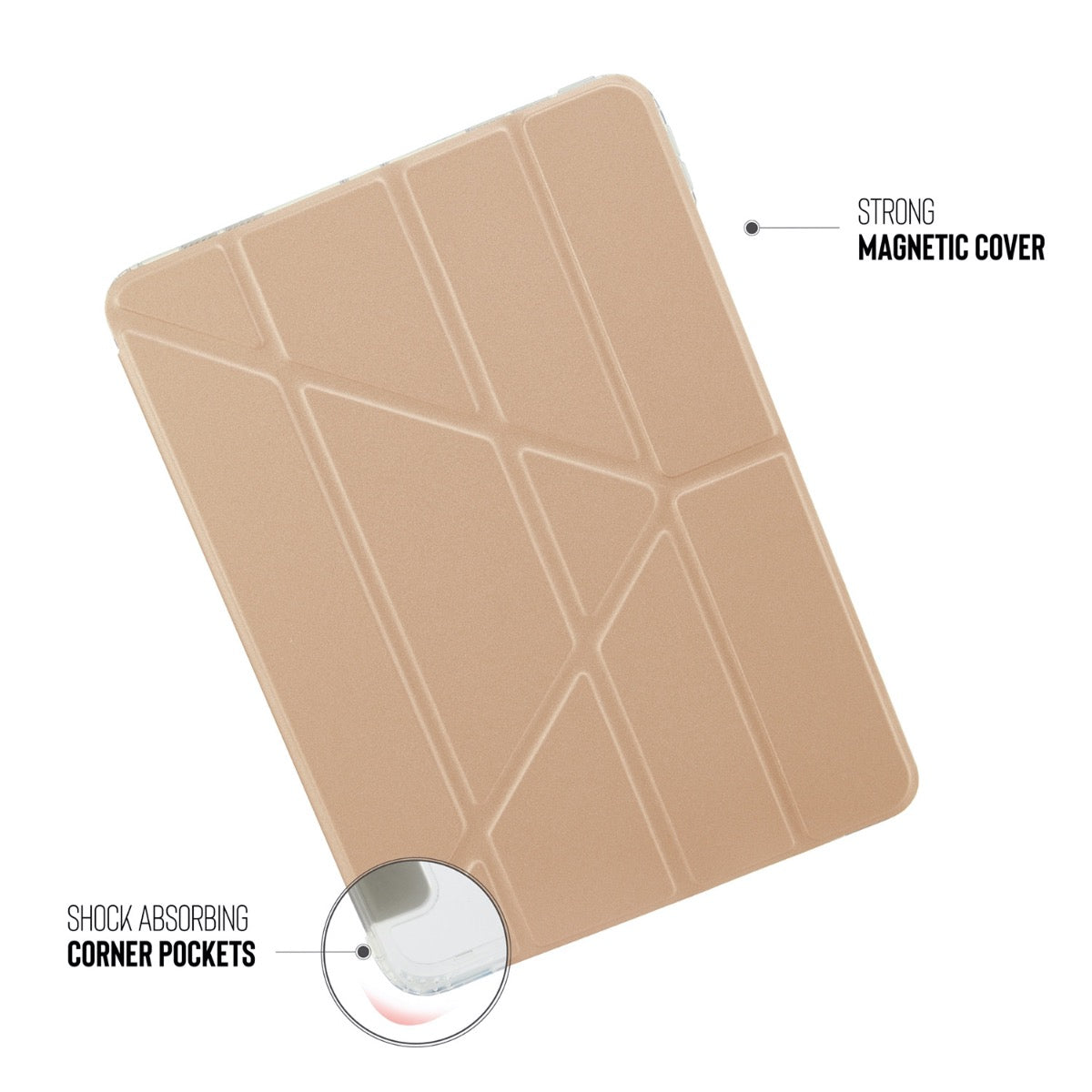 Pouzdro Pipetto na iPad Air 4 10.9 Metallic Origami - zlaté
