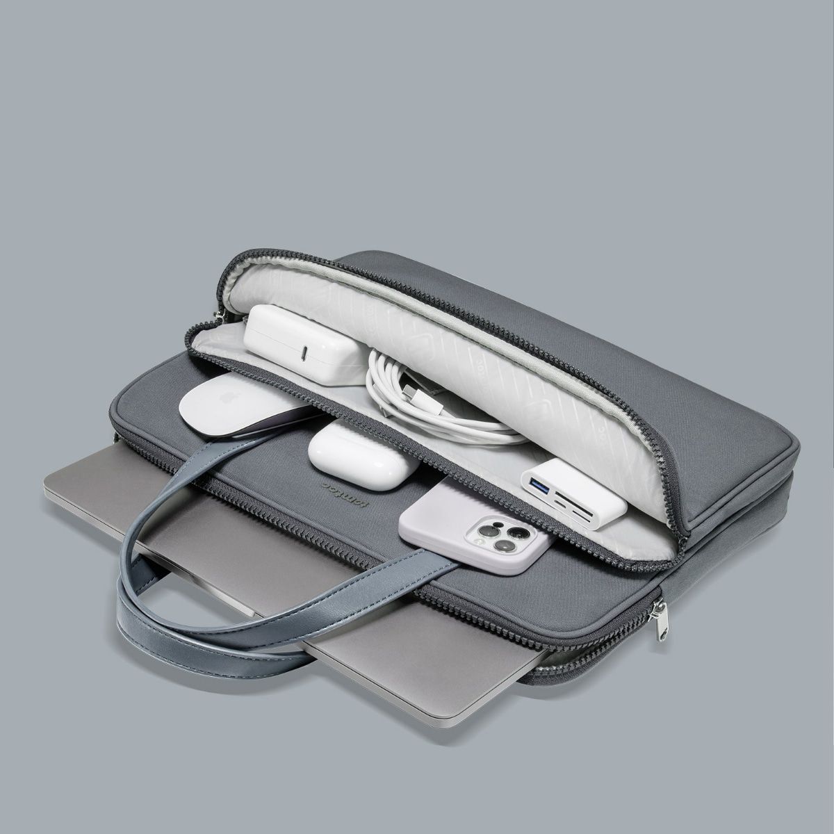 Brašna na MacBook Pro 14" tomtoc Premium - šedá - iSTYLE CZ