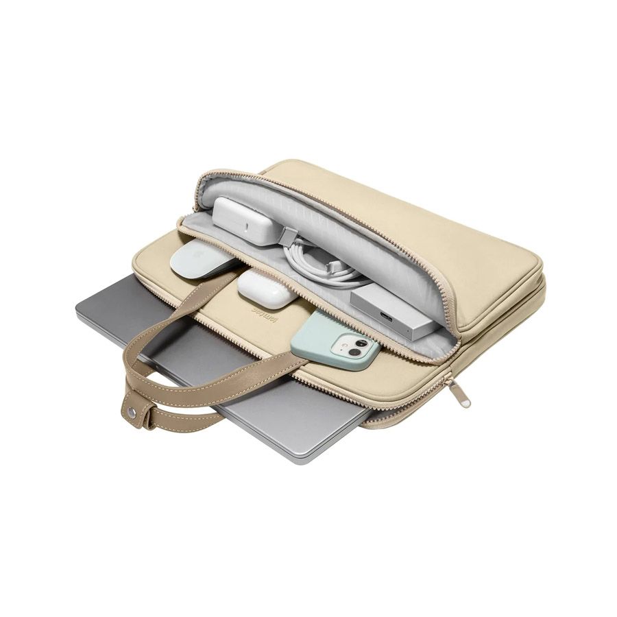 Brašna pro MacBook Pro 14" tomtoc Shoulder Bag - béžová - iSTYLE CZ