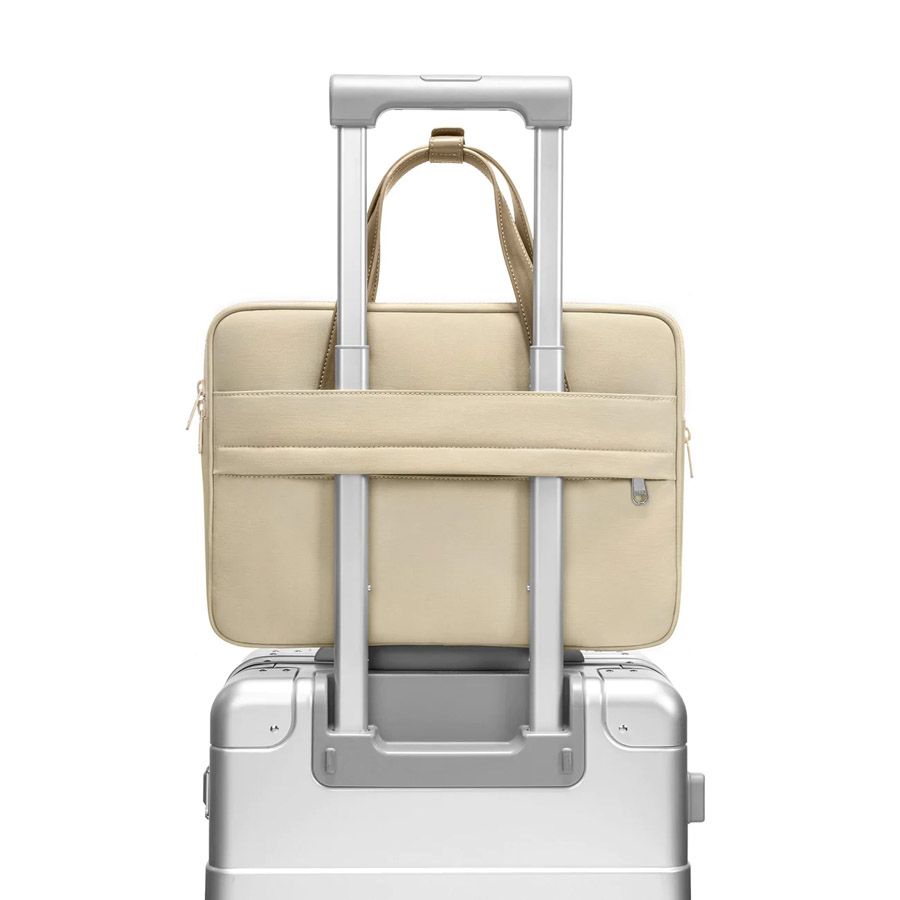 Brašna pro MacBook Pro 14" tomtoc Shoulder Bag - béžová - iSTYLE CZ