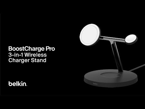 MagSafe bezdrátový nabíjecí stojan Belkin BoostCharge Pro 3in1 s Qi2 - černý - iSTYLE CZ