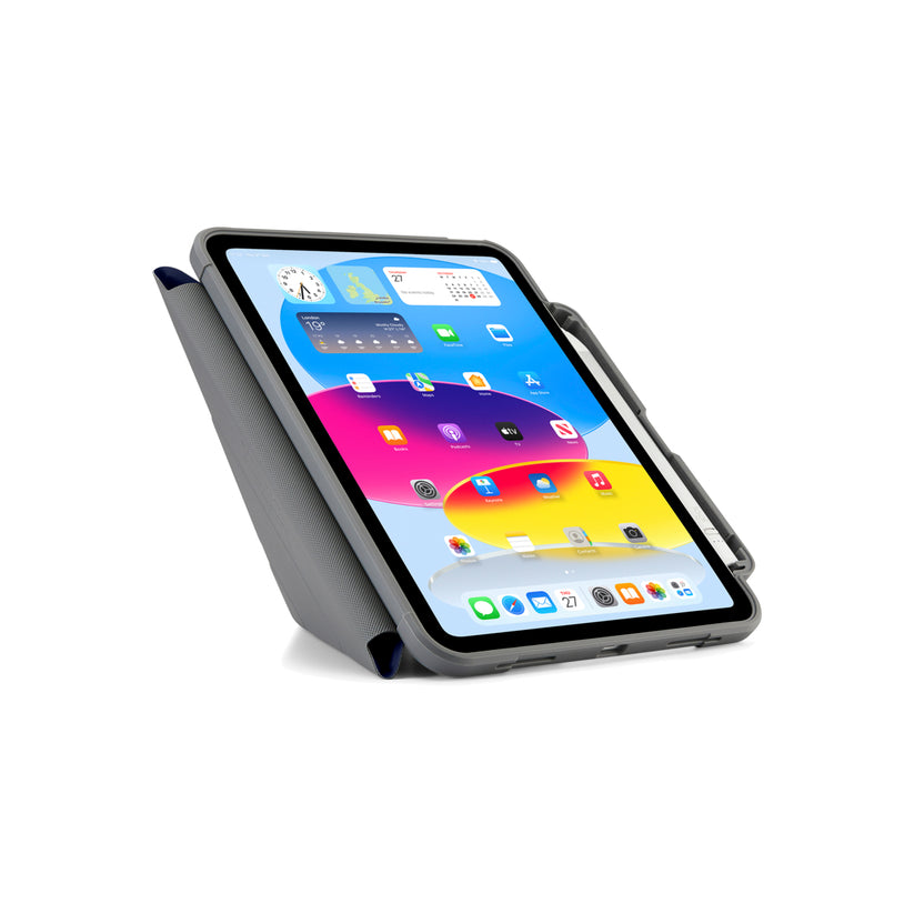 Polohovatelné pouzdro pro iPad 10. gen Pipetto Origami Pencil Shield - modré - iSTYLE CZ