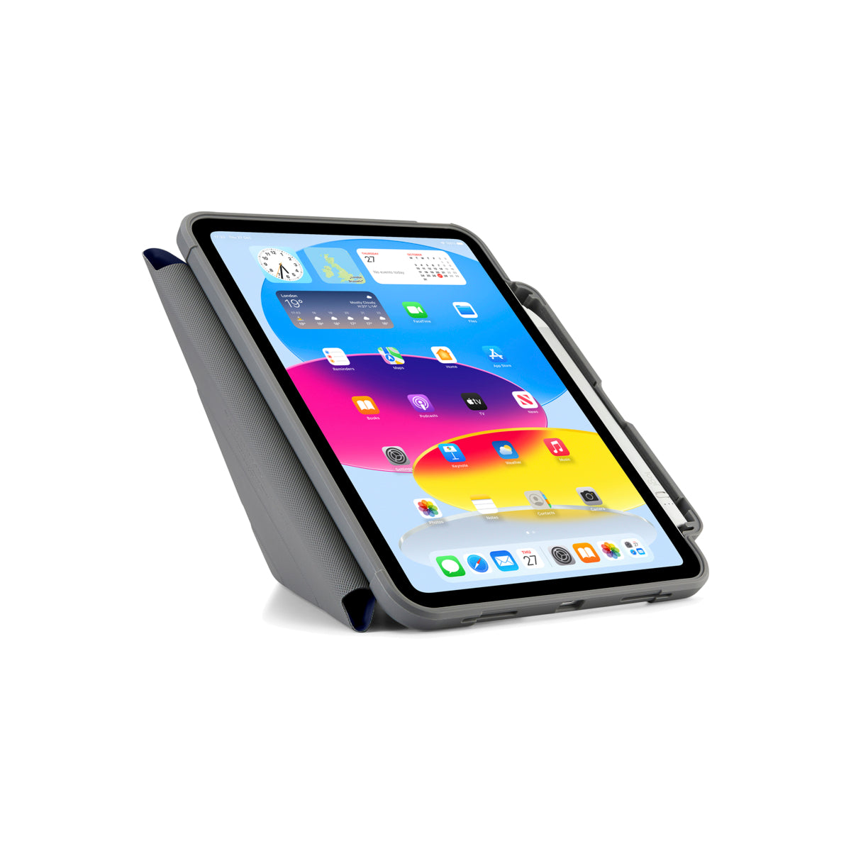 Polohovatelné pouzdro pro iPad 10. gen Pipetto Origami Pencil Shield - tmavě modré - iSTYLE CZ