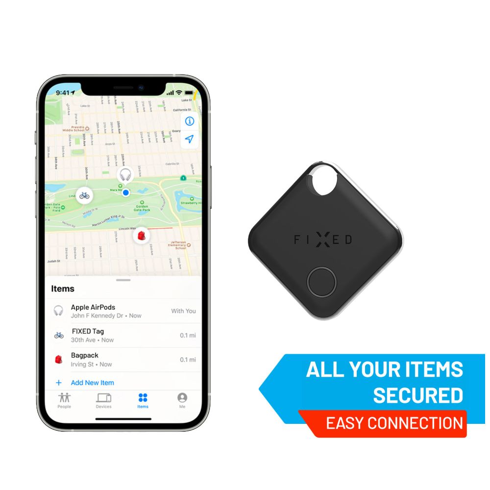 Smart tracker FIXED Tag s podporou Find My - černý - iSTYLE CZ