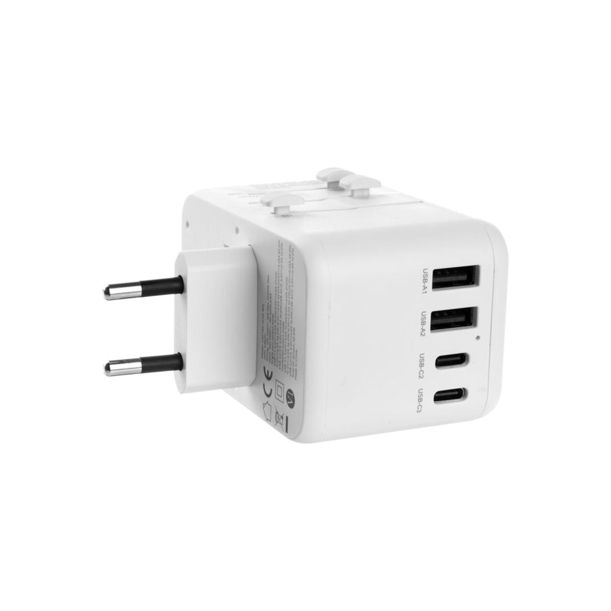 65W cestovní adaptér FIXED Voyager GaN (EU, UK, USA, AUS) - bílý - iSTYLE CZ