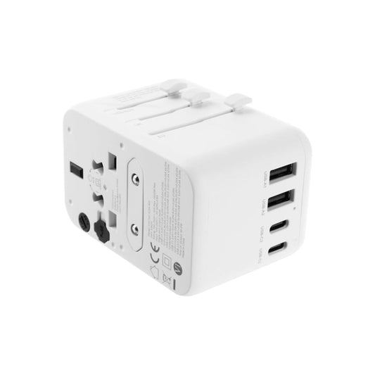 65W cestovní adaptér FIXED Voyager GaN (EU, UK, USA, AUS) - bílý - iSTYLE CZ