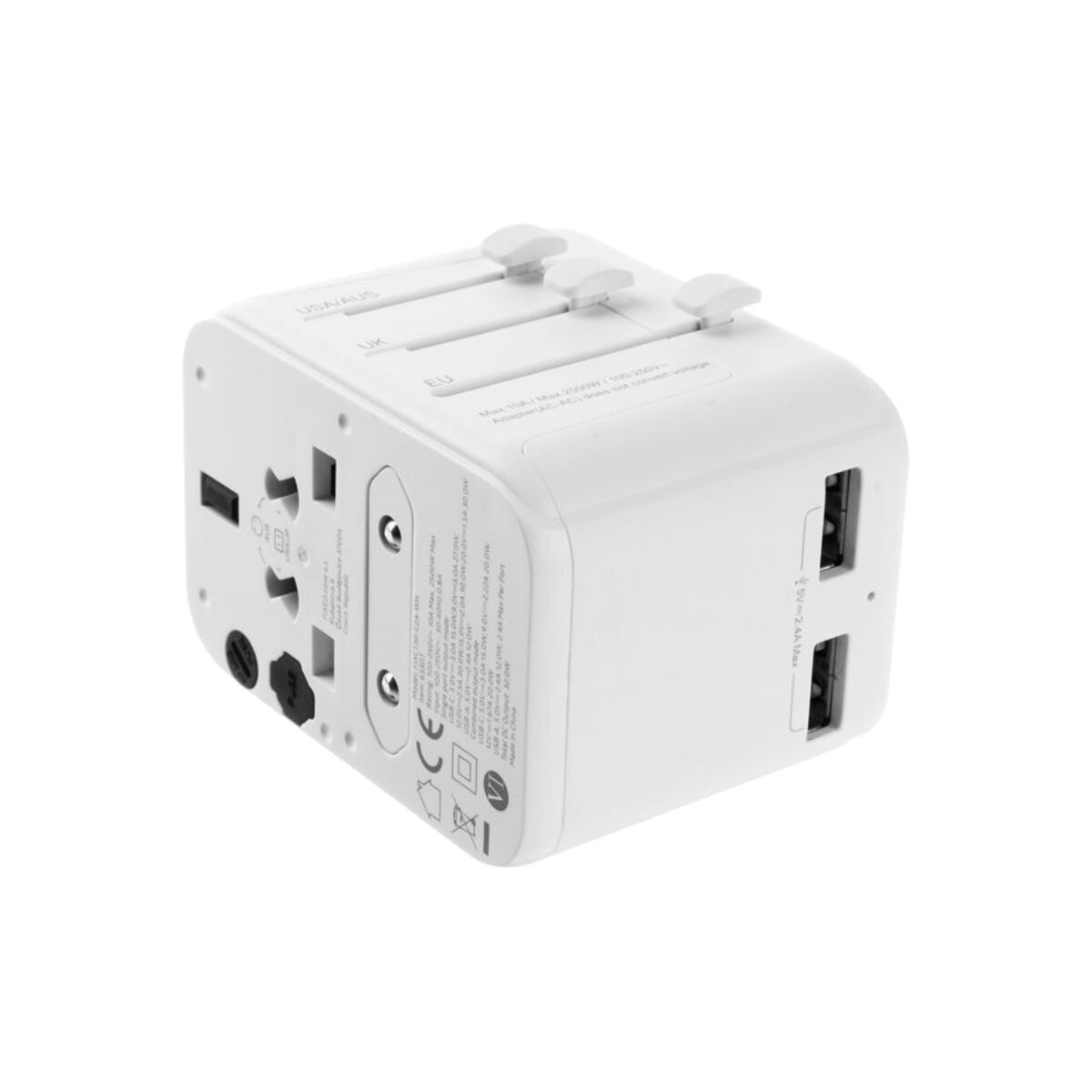 30W cestovní adaptér FIXED Voyager GaN (EU, UK, USA, AUS) - bílý - iSTYLE CZ