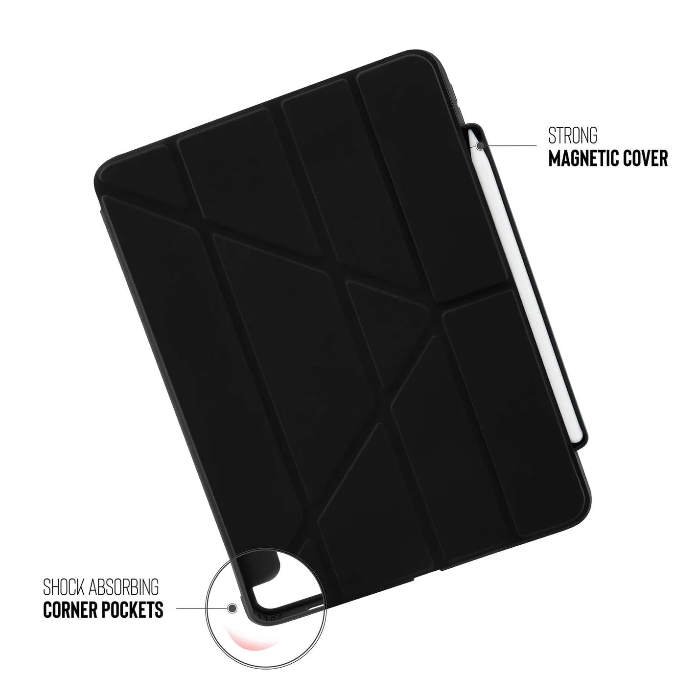 Kryt na iPad Air Pipetto Origami No3 Pencil Case - černý - iSTYLE CZ