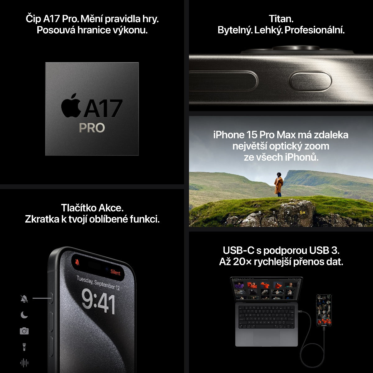 Apple iPhone 15 Pro 256GB - přírodně titanový (použité, opotřebené) - iSTYLE CZ