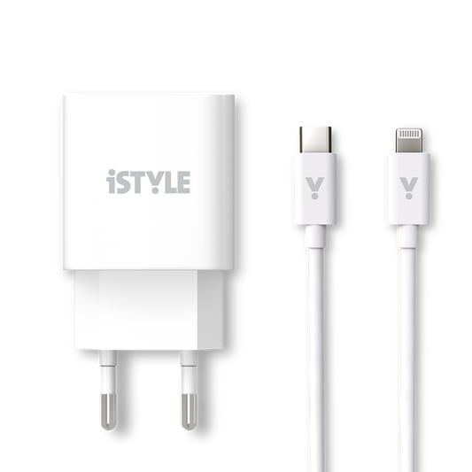 20W PD adaptér s kabelem iSTYLE - bílý - iSTYLE CZ