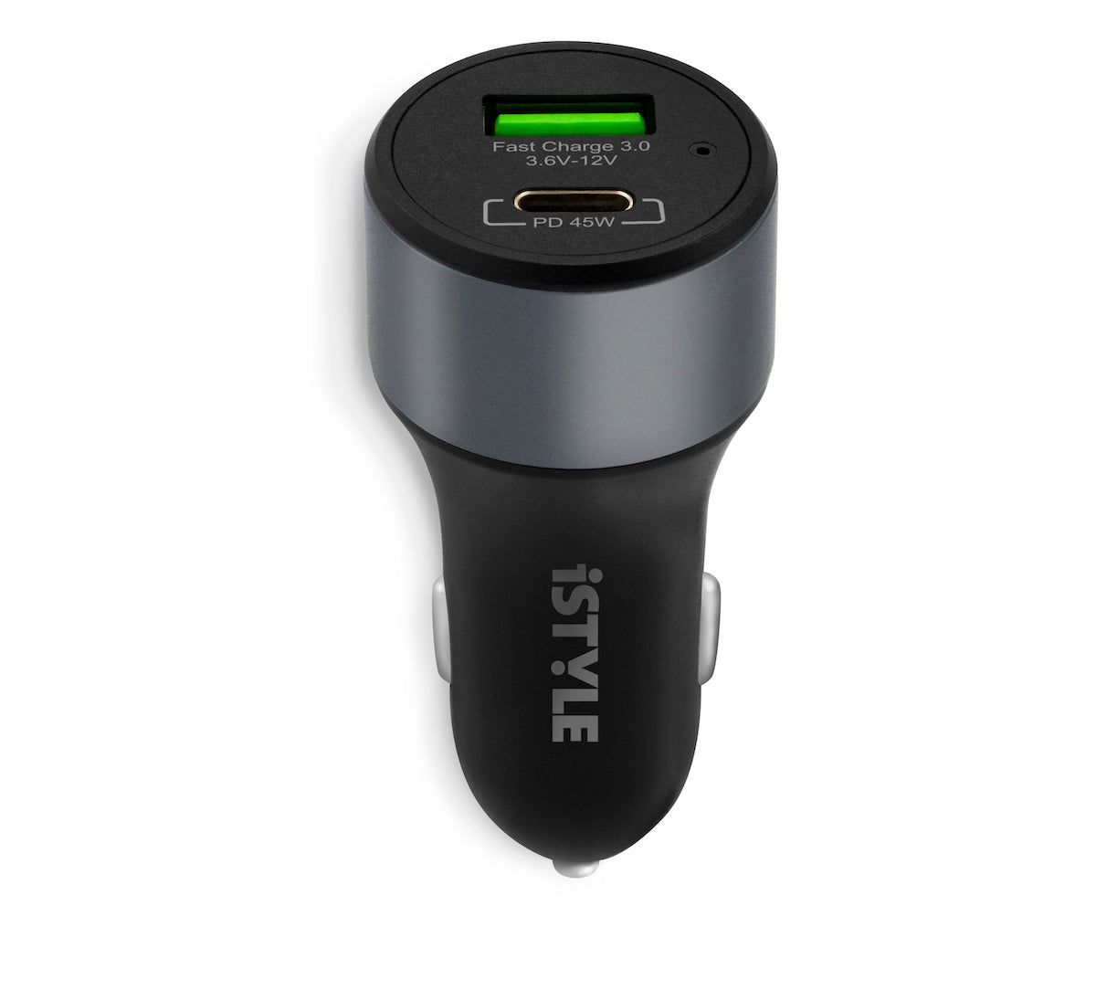 Nabíjecí adaptér do auta iSTYLE 45W PD - vesmírně černý - iSTYLE CZ